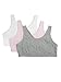 Fruit of the Loom Big Girls' Cotton Built-Up Sport 3 Pack, Grey Heather/Bittersweet Pink/White, 28(Pack of 3)