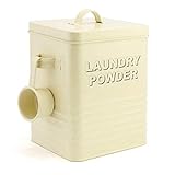 The Leonardo Collection LP22215 Sweet Home Laundry Powder Storage Tin with Scoop, Cream