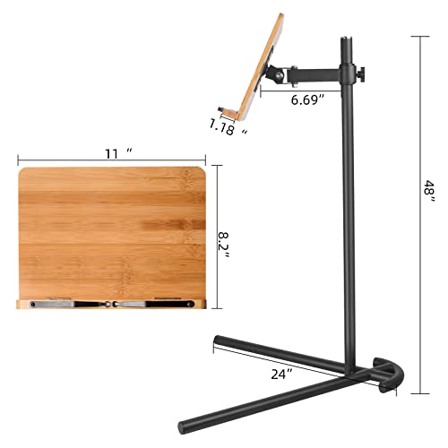 Laptop Stand For Couch, Wishacc Height Adjustable Laptop Tray Tablet Book Stand For Reading In Bed, Compatible With Ipad Pro 12.9 Inch, Surface Laptop, Ipad Air, Ipad Mini,Macbook Pro/Air #TOP4