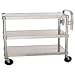 PVIFS AUC2448 Utility Cart with 2 Adjustable Solid Shelves and Handle, 400 lbs Shelf Capacity, 48" Length x 24 Width x 36" Height