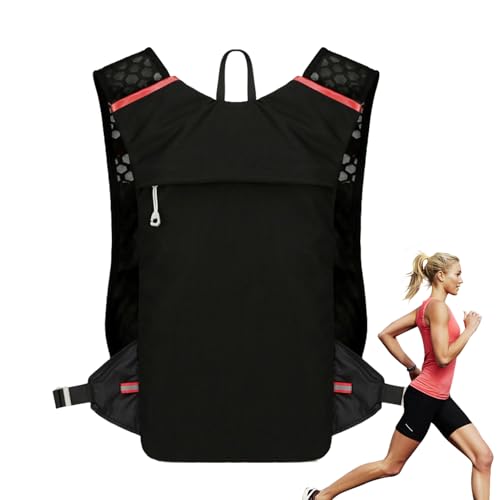 Mochila de hidratación de agua, mochila de hidratación para correr, mochila de día con múltiples bolsillos, diseño ligero, ajuste de correa ajustable, perfecta para deportes al aire libre, senderismo