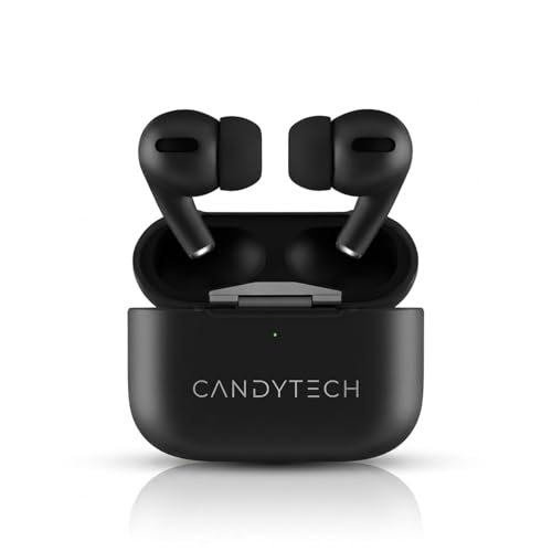 Image of Candytech AirShark, 35Hrs Battery, Fast Charge, IWP Tech, Low Latency, 2Mic ENx, Type-C Port, v5.3 Bluetooth Earbuds, TWS Ear Buds Wireless Earphones with mic(Jet Black)