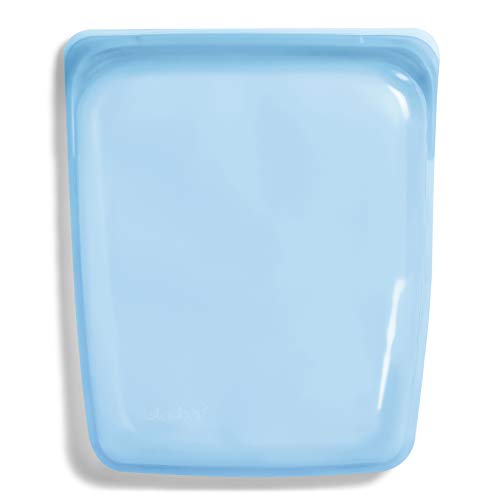 Stasher Reusable, Plastic Free, Platinum Silicone Bag Rainbow Blue