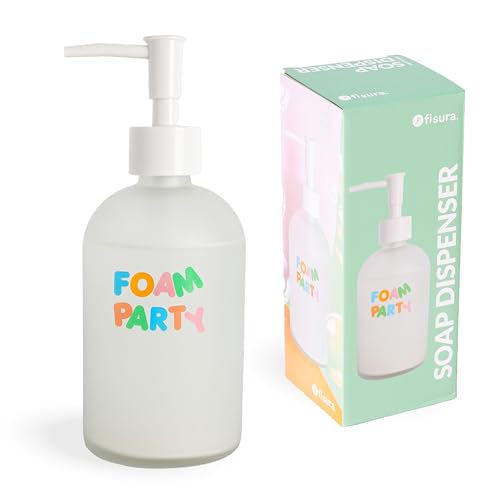 Fisura – Distributeur de Savon Original Foam Party, Distributeur Savon Salle de Bain Blanc avec...
