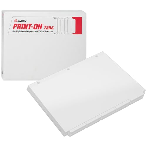 Intercalaires doubles 5 onglets Avery 20406 papier blanc 21,6 x 27,9 cm