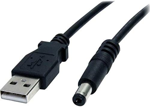 StarTech.com 2m USB to Type M Barrel Cable - USB to 5.5mm 5V DC Cable - USB to Barrel Jack 5V DC Plug (USB2TYPEM2M) Black