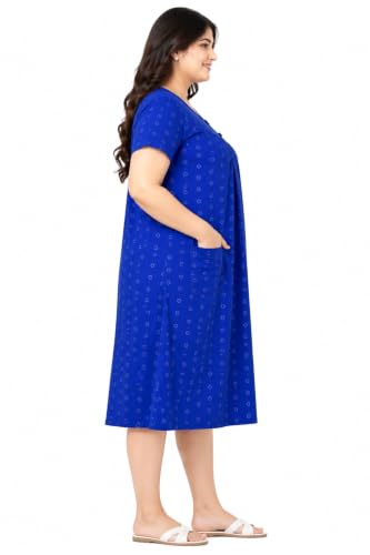 Image of Onekbhalo Women Cotton Night Dress Printed Culf Length Night Gown Short Nighty