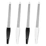 4 PCS Metal Nail Files, Professional Nail Files for Natural Nails, Nails Accessories Tools, for Women & Men, Home and Travel(White/Black 15.2 * 1.5cm)