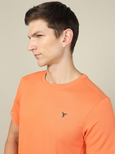 Image of TECHNOSPORT Men's Slim Fit Polyester Activewear Sports T-Shirt with Moisture-Wicking Comfort for Workout, Running & Gym