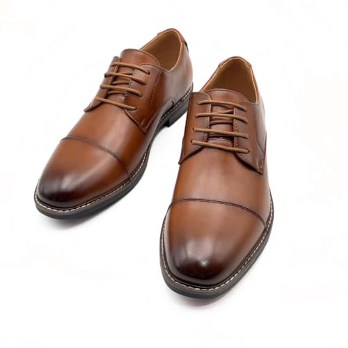 Finishing & Sewing Men's Cap Toe Lace Up Oxford Dress Shoes3