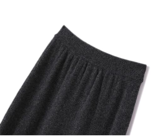 Women Solid Wool A-Line Skirt Autumn Winter Casual High Waist Split Hem Knitted Skirt with Buckle3
