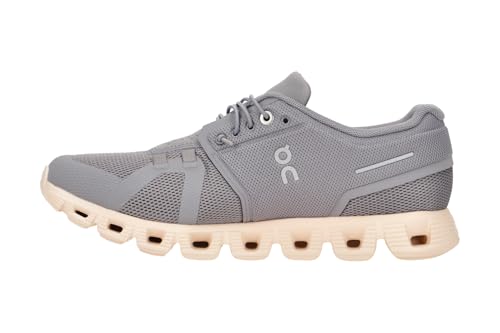 On ON Running Cloud V Womens' Sneakers, Zinc/Shell, 5