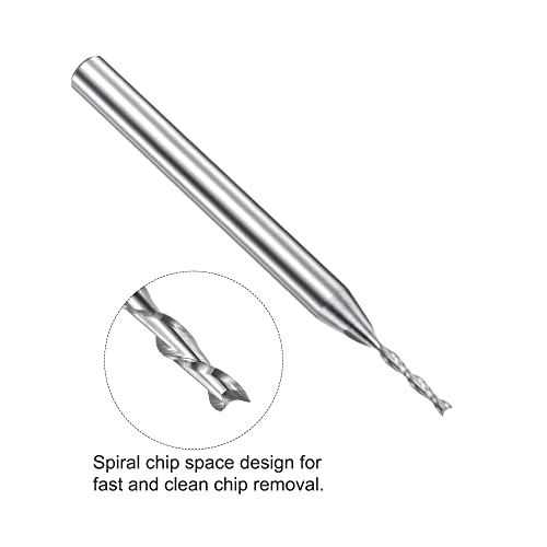 Image of uxcell End Mill Engraving Bit Set, 1 /8 inch Shank 0.8mm 1.5mm Dia, Solid Carbide Spiral Upcut Milling Cutter CNC Router Bits for PCB Acrylic PVC MDF Wood 15pcs