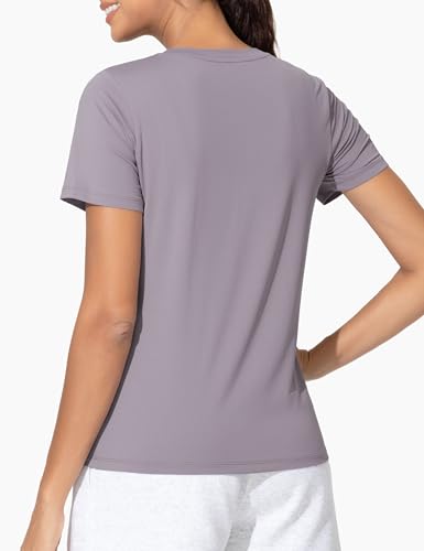 THE GYM PEOPLE Women's V-Neck Workout Shirts Short Sleeve Breathable Basic Yoga Athletic T-Shirts3