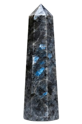 Image of Amazing Gemstone Larvikite Crystal Towers ~ Natural Healing Crystal Point Obelisk for Reiki Healing and Crystal Grid (2 inch to 3 inch INCH)
