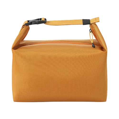Bolsa térmica para almuerzo, portaalimentos portátil para adultos, bolsa de almuerzo aislada amarilla, reutilizable, para uso en la oficina y al aire libre, mantiene las comidas calientes y frescas