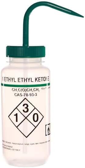 Cole-Parmer Safety Wash Bottle, LDPE, Vented, Methyl Ethyl Ketone, 500mL: 6/PK
