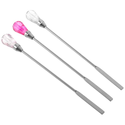 Milisten Varillas para Remover Cera de Sellos 3 Piezas Transparentes, Rosa y Fucsia, Cucharas Mezcladoras Reutilizables para Lacre, Herramienta Multiusos para Manualidades y
