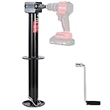 FZZD 5000 lbs A-Frame Trailer Jack, 23' Vertical Travel, 20-24V Cordless Drill Compatible, Adjustable Drop Leg, for Utility, Yacht (Black)