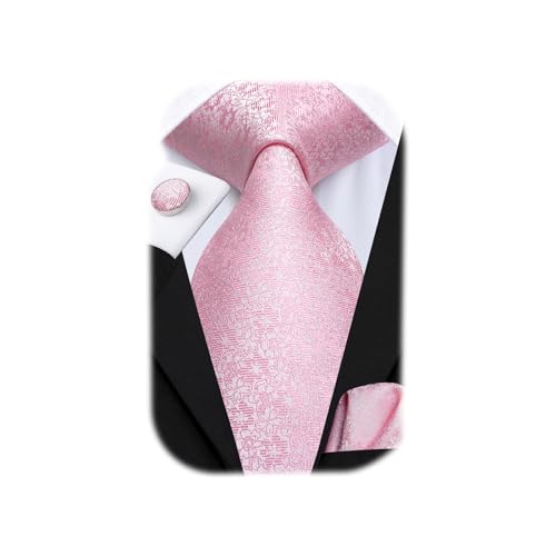 Image of Dubulle Mens Tie Set Solid Paisley Silk Striped Necktie for Men with Cufflinks Tie and Pocket Square