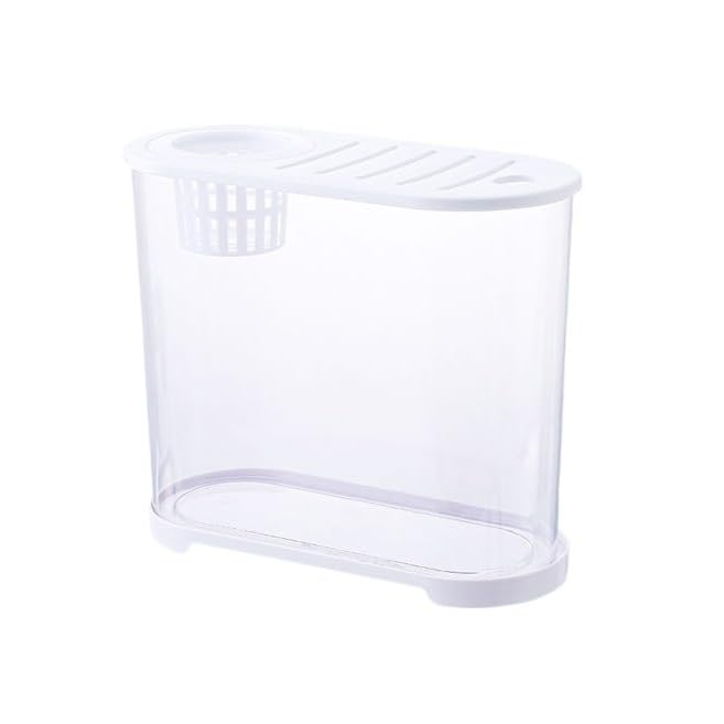 Acuario Acuario de escritorio con tapa multifuncional blanca transpirable HD transparente de acrílico pequeño acuario de peces de colores tanques de cría de peces pequeños Peces Acuario(32cm*14.4cm*25