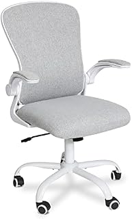 Fullwatt Office Chair, Flip-up Armrest Ergonomic Desk Chair Computer Task Chair Mesh with Armrests lumbar support Mid-Back for Home Office Conference Study Room, Grey