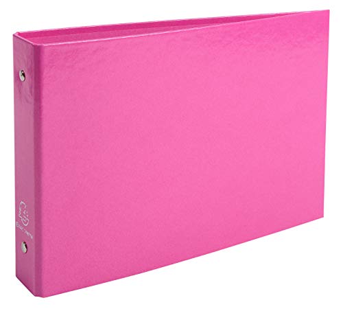 Exacompta 829E 10er Pack Ringbuch Iderama DIN A5 quer aus Karton mit Kunststoffbezug mit 2 Ringen 35 mm breit farbig sortiert ideal für Schule und Büro Ringhefter Ringordner Ringbuchordner