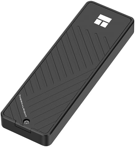 Thermalright M.2 NVMe SSD Enclosure HR-EB101 AC Black | USB3.2 Gen2 10Gbps USB-C External SSD Case, CNC Aluminum Housing, UASP/Trim/S.M.A.R.T, Thermal Pads, 2230-2280, Up to 8TB
