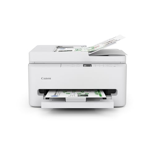 Canon PIXMA TR7120 Wireless Color Inkjet Printer for Duplex Printing, White – Home Printer with...