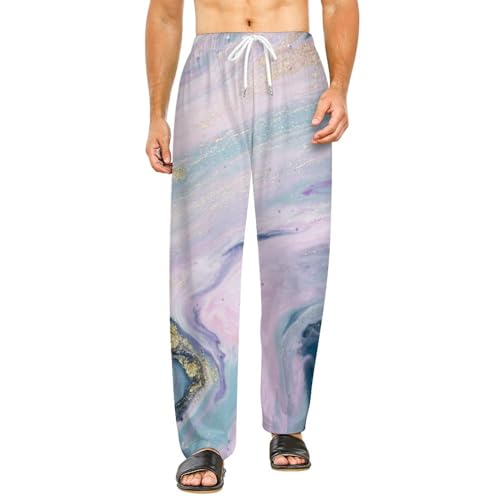 Pantalon de détente rose marbre pour des soirées cocooning douces