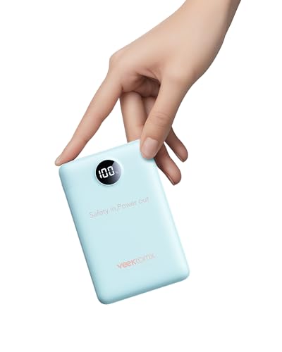 VEEKTOMX Power Bank 10000mAh 22,5W PD3.0 QC 3.0 Powerbank Mini USB C Caricabatteria Portatile Ricarica Rapida con Display a LED Compatibile con iPhone Huawei Xiaomi Tablets ecc. (Blu)
