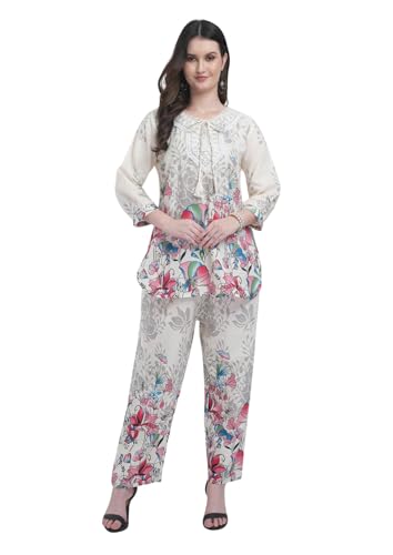 Image of Women Printed Short Kurti with Pant Set