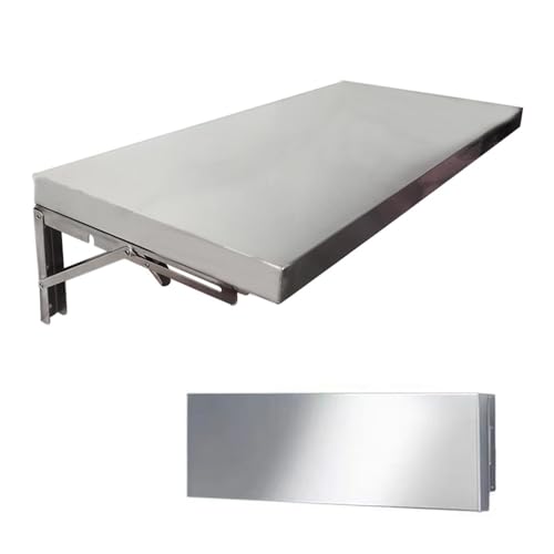 Table pliante murale en acier inoxydable pour aménager un coin bureau ou bar