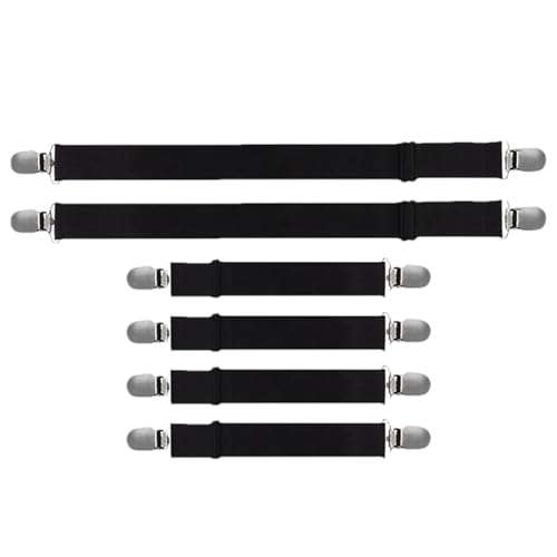Juego de 6 correas elásticas para sujetar sábanas, ajustable bajo el mantel, cinturón de fijación para camping, pícnic, eventos al aire libre, banquetes, fiestas en el jardín, color marrón