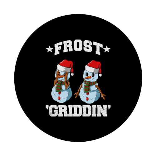 Christmas Snowman Griddy Dance Frost Griddin PopSockets Swappable PopGrip, Black - Image 3