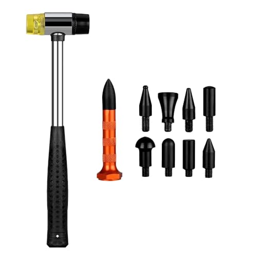 デントリペア ハンマー 凹み直し 9種類ヘッド交換式 タップダウン 傷防止 車 鈑金 DIY 工具 コンビネーションハンマー 補修ツール 凹み 修理