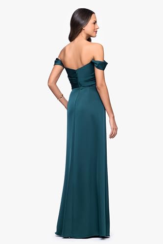 Image of Betsy & Adam Women's Long Sleeve Raised Floral Lace Midi Length Dress