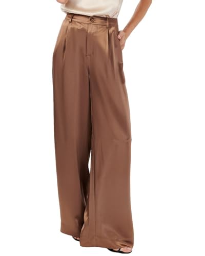 Wide Leg Noura Pant in Nutshell by CAMI NYC