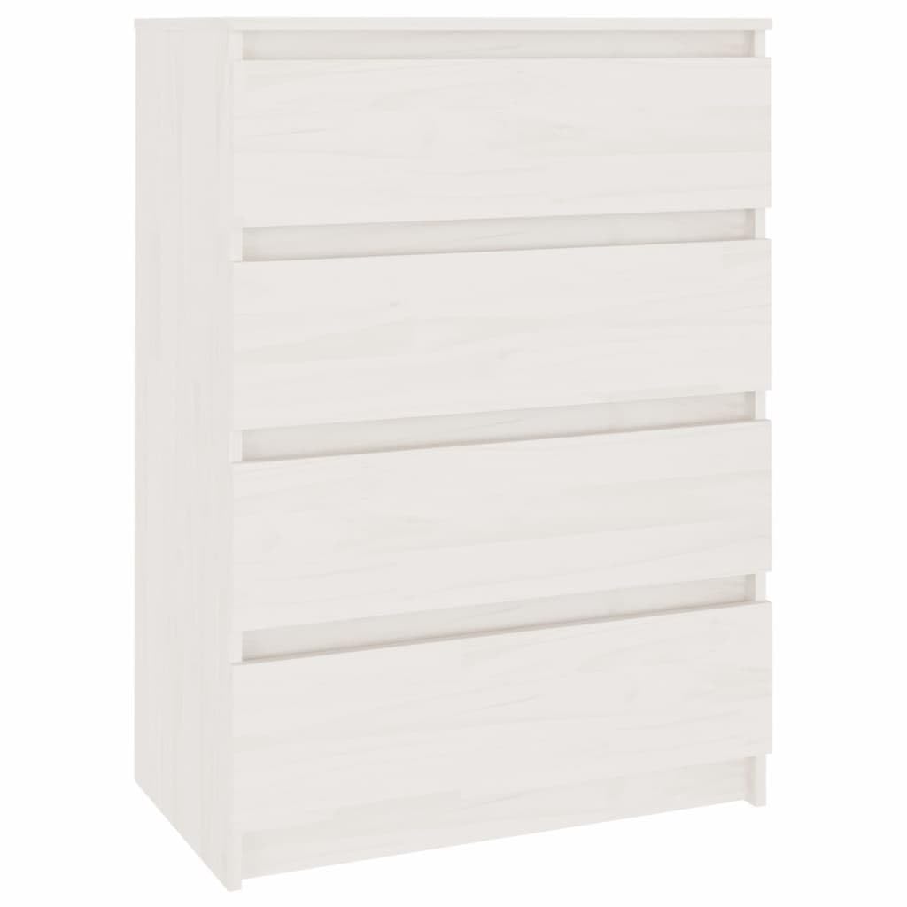 vidaXL 3X Madera Maciza de Pino Armario Auxiliar Lateral Auxiliar Alacena Entrada Sala de Estar Almacenaje Organizador Salón Mueble Blanco