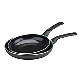 FACKELMANN Chefkoch 2er Set Keramik-Pfannen Bielefeld, Ø 24 & 28 cm, PFAS-freie Antihaftbeschichtung, für alle Herdarten geeignet inkl. Induktion, backofengeeignet bis 150°C, Schwarz