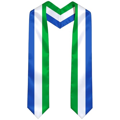 Sierra Leone Flag International Graduate Satin Stole Scarf