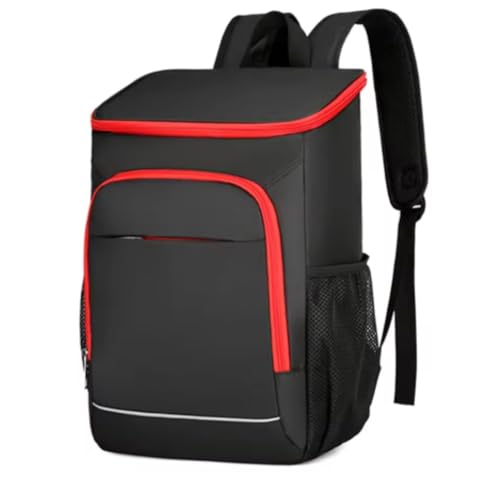 Mochila Cooler Térmica Resistente à Água – Revestimento Interno Isotérmico, Ideal para Piqueniques, Praia, Camping e Viagens, Mantém Alimentos e Bebidas Sempre Frescos (Vermelho)