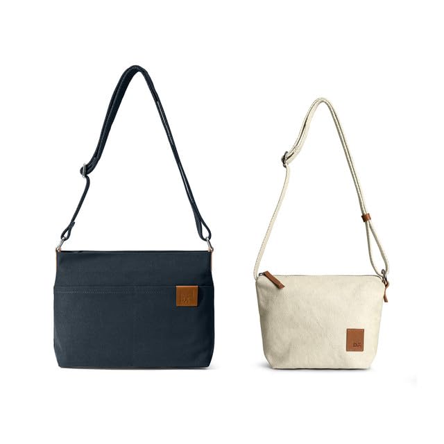 DailyObjectsSlim Caddy Sling Crossbody Bag and Sunday Crossbody Bag for Women, Girls | Durable Cotton Canvas | Stylish Travel/Work Bag | Zip Closure & Adjustable Strap | Spacious Compartments - Combo