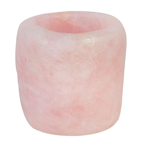 Raw Rose Quartz Taper Tea Light Holder Rockcloud