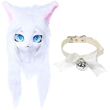 KIG Fur Suit Animal Hood, Furry Party Mask, Wearable Faux Fur Hood, Lolita Halloween Costume with BellsB