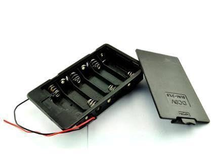10pcs/lot Lab Home DIY Experiment Test 6 AA Battery 1.5V Storage Holder Box Case&Lead with Cover