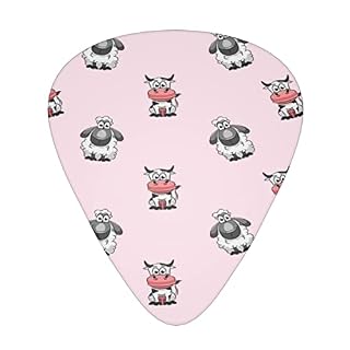 Lot de 12 médiators pour guitare basse électrique acoustique et électrique Motif animaux de la ferme - Les Beatles, Paul McCartney, John Lennon, RIngo Starr, George Harrison