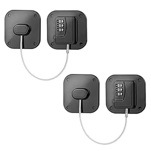 Evilsoul Password Fridge Lock Children Safety Refrigerator Lock Adults Safety Fridge Locks 2PCS Cupboard Lock with 3M Strong Adhesive for Drawer Fridge Freezer Cupboard (Black)