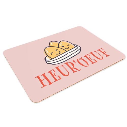 Sets de table souples dessous en liège napperons rose grand format x4