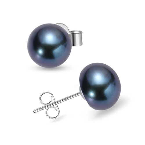 Boucles d'oreilles perles noires au quotidien, bijoux en argent 925 pour femme